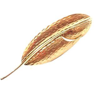 Authentic! Tiffany & Co Angela Cummings 18k Yellow Gold Leaf Pin Brooch​